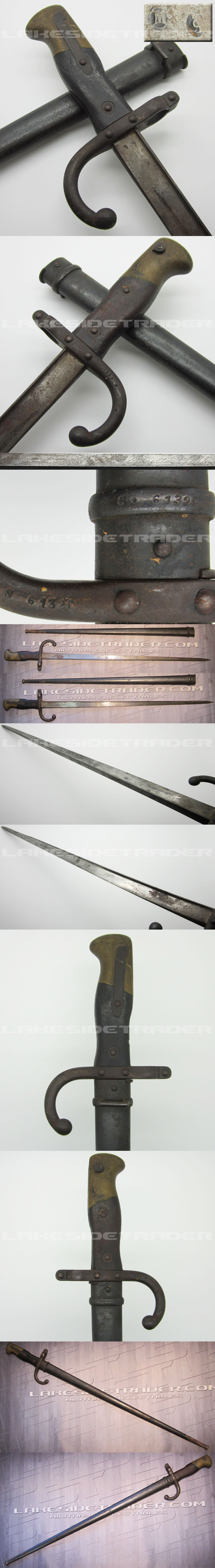 Matching French Mle. 1874 Gras T-Back Bayonet