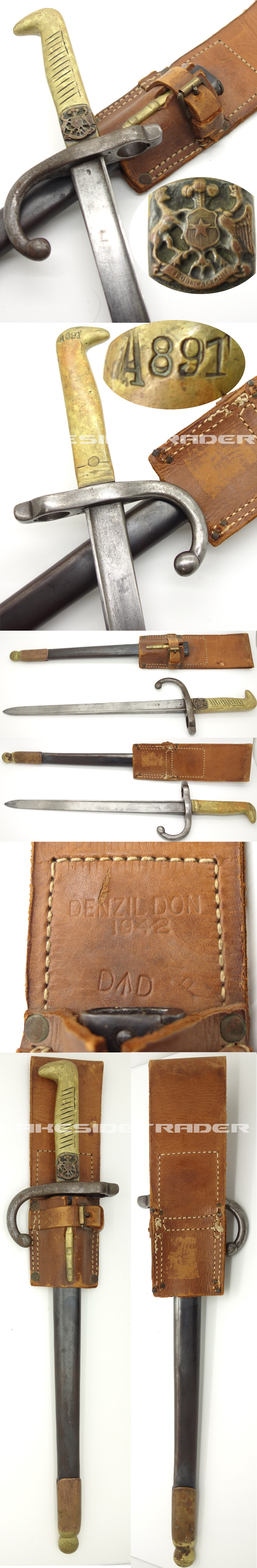 1910 Chilean Police Dagger / Bayonet Sidearm