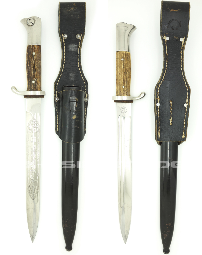 Etched & Stag Grips - Long Dress Bayonet