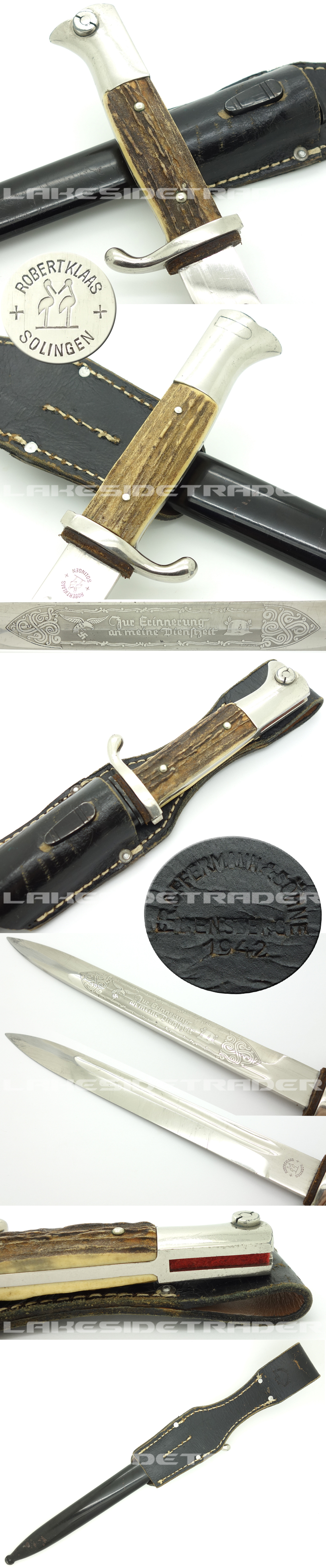 Etched & Stag Grips - Long Dress Bayonet