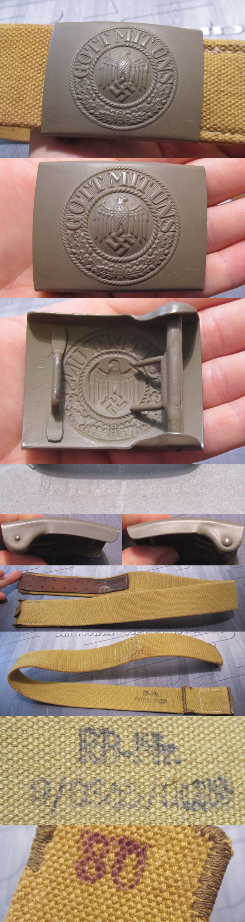 Tropical Army Belt and Buckle 1942