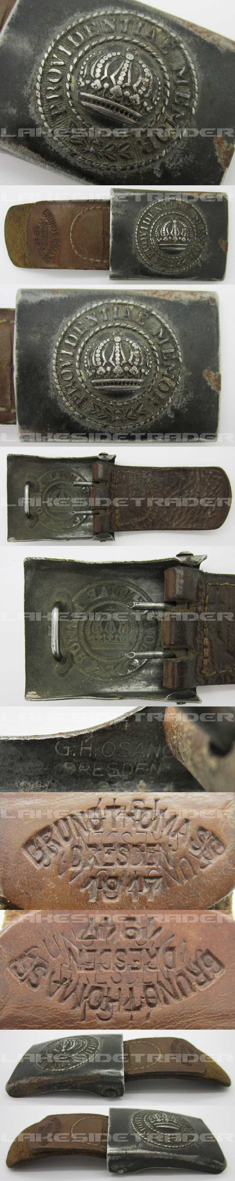 Imperial Saxony Tabbed Army Belt Buckle by Osang 1917