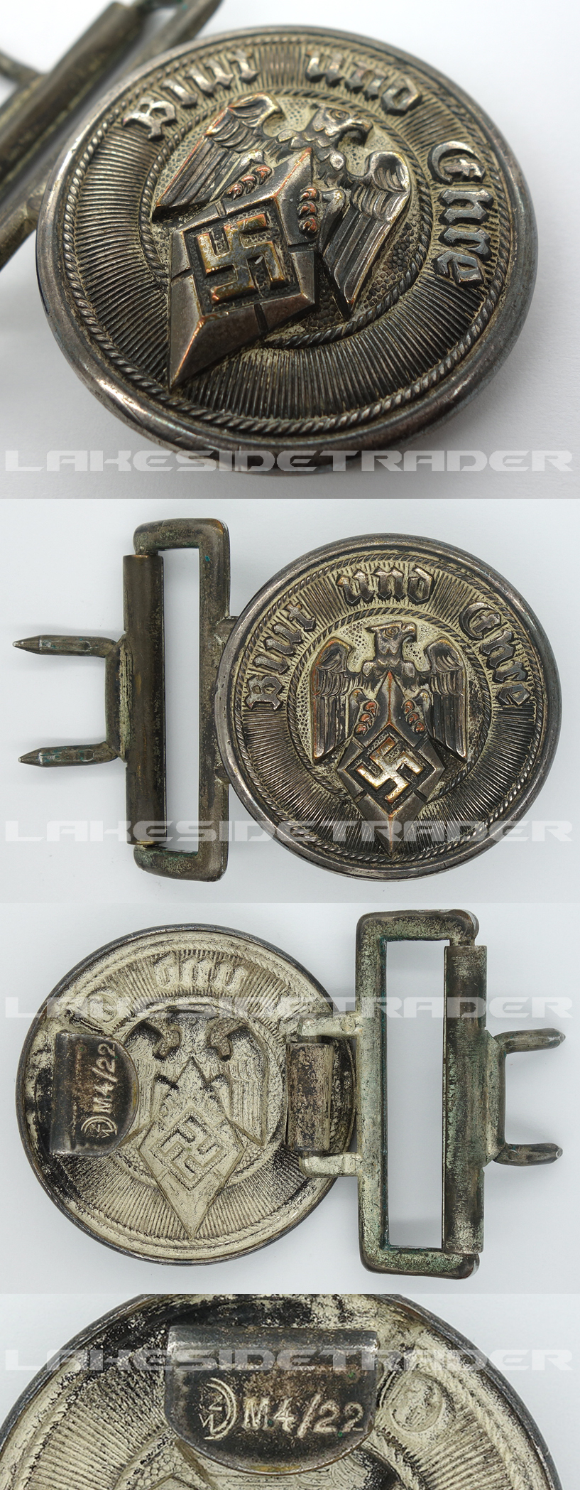 Hitler Youth Officers Brocade Belt Buckle by RZM M4/22