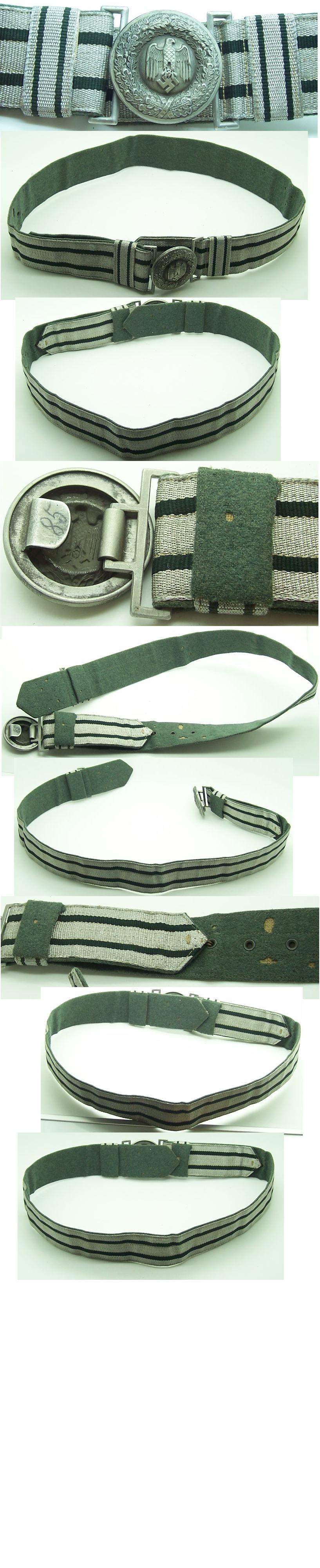 Officer Army Buckle and Brocade Belt