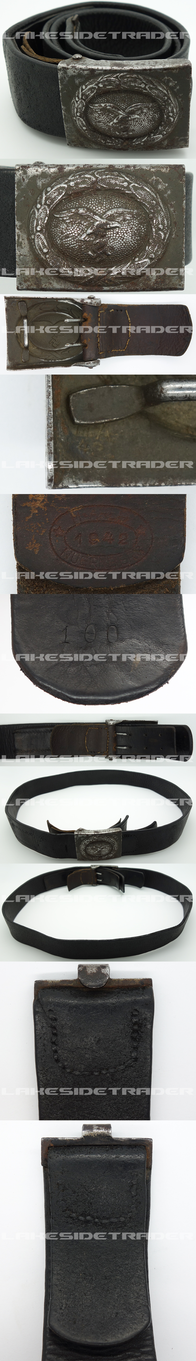 Luftwaffe Tropical EM/NCO Belt and Buckle by H. Arld 1942