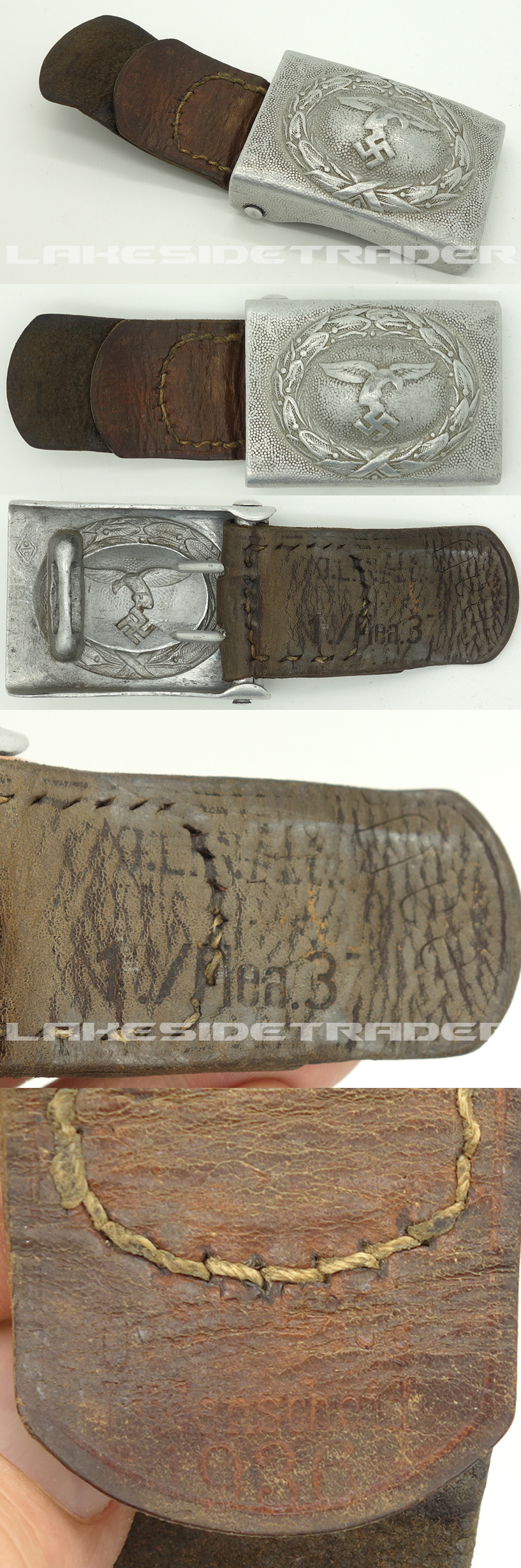 Early quadruple marked Luftwaffe Buckle by OLC | Lakesidetrader