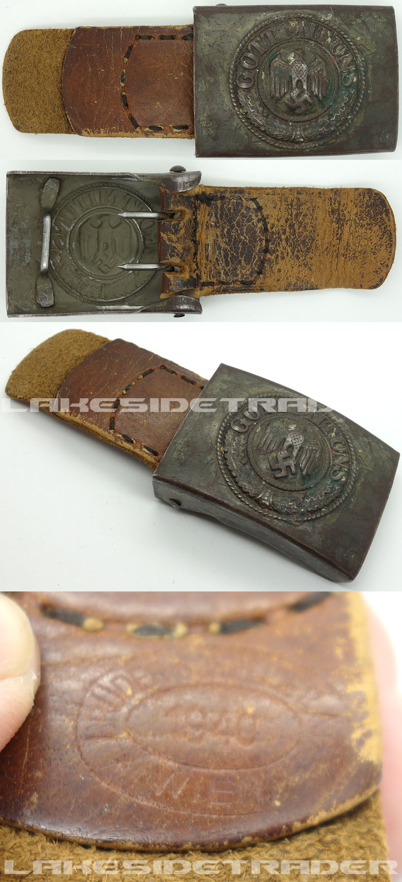 Tabbed Army Belt Buckle Bruder Schneider 1940