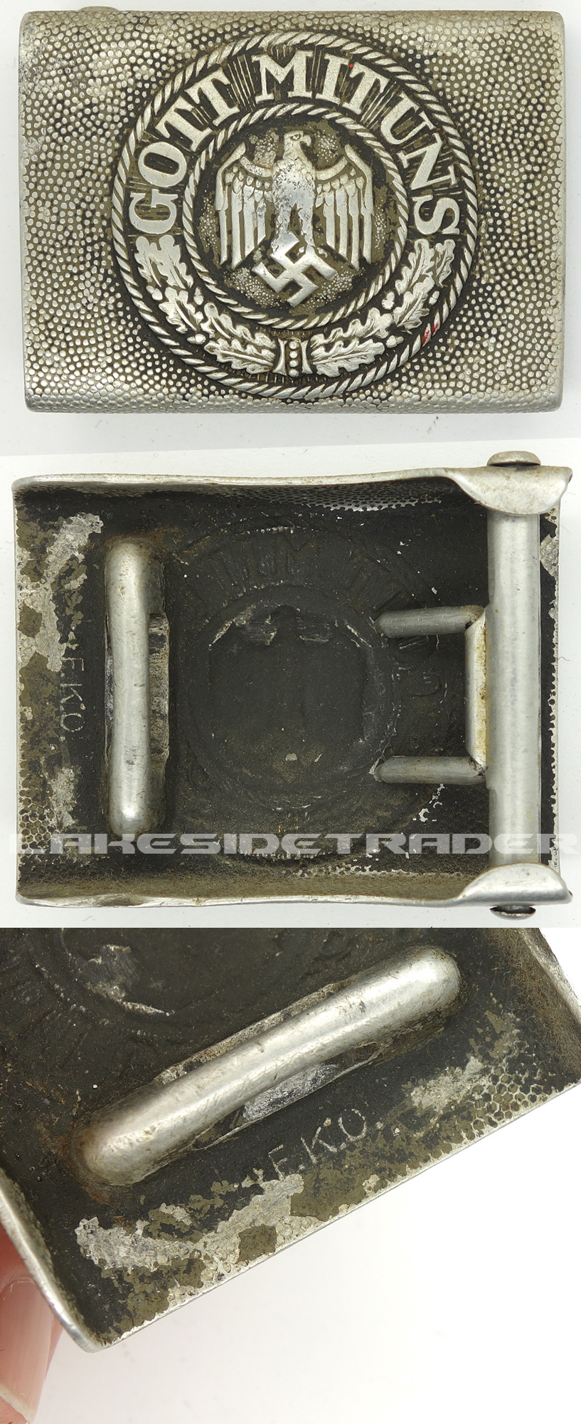 Early Aluminium Army Belt Buckle by F.K.O.