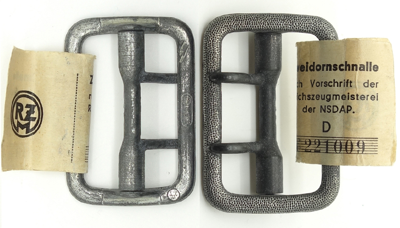 Double Claw Silver NSDAP Buckle w RZM Tag