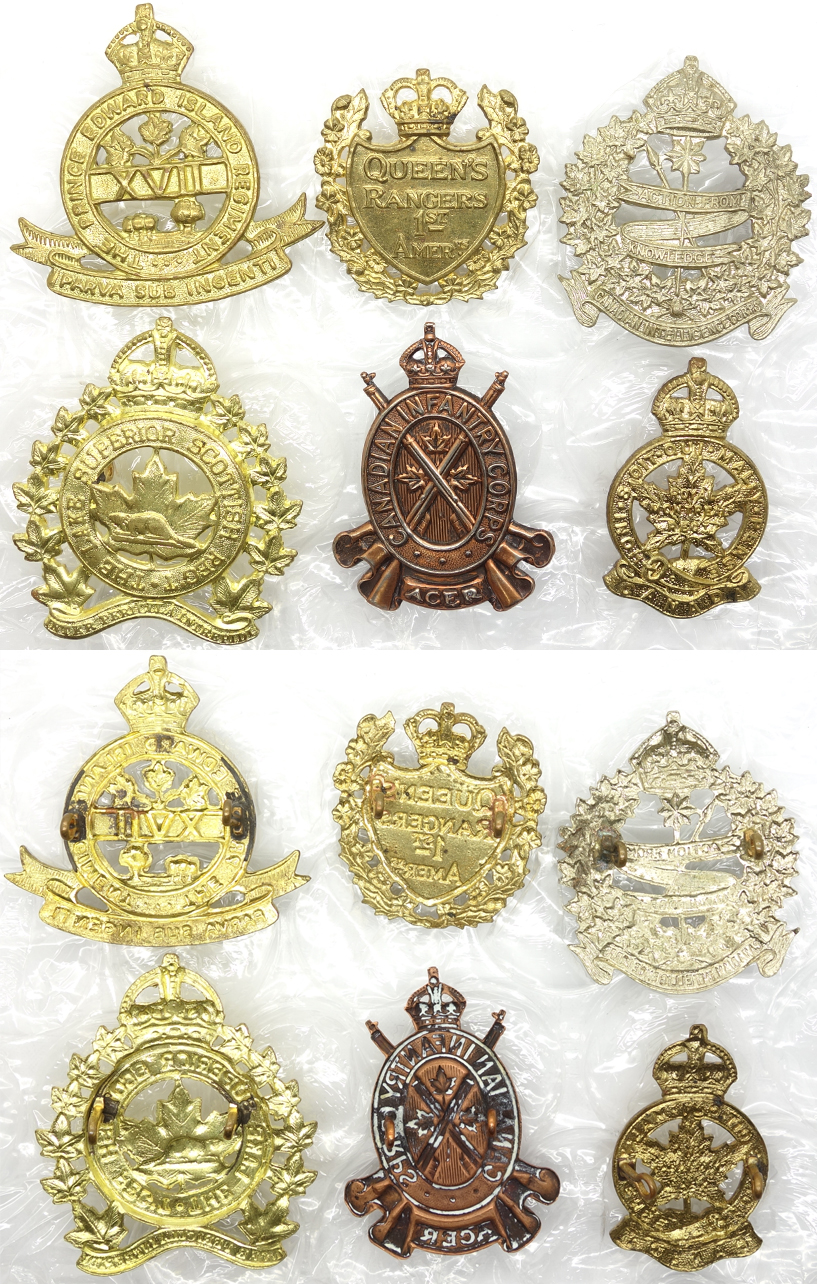 6 Canadian Cap Badges