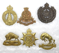 6 Canadian Cap Badges