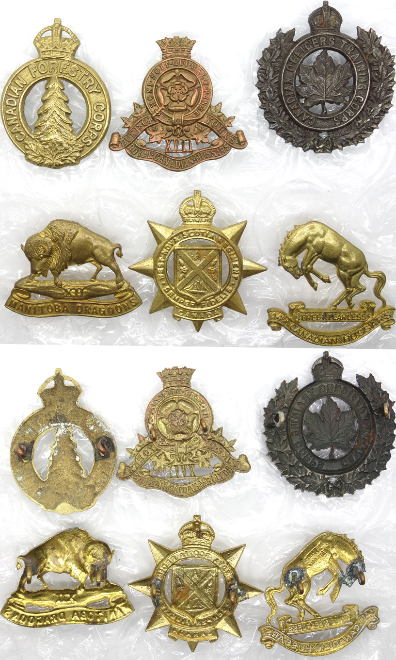 6 Canadian Cap Badges