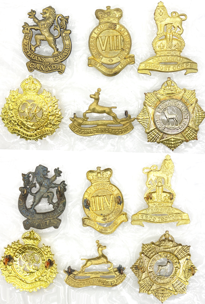 6 Canadian Cap Badges