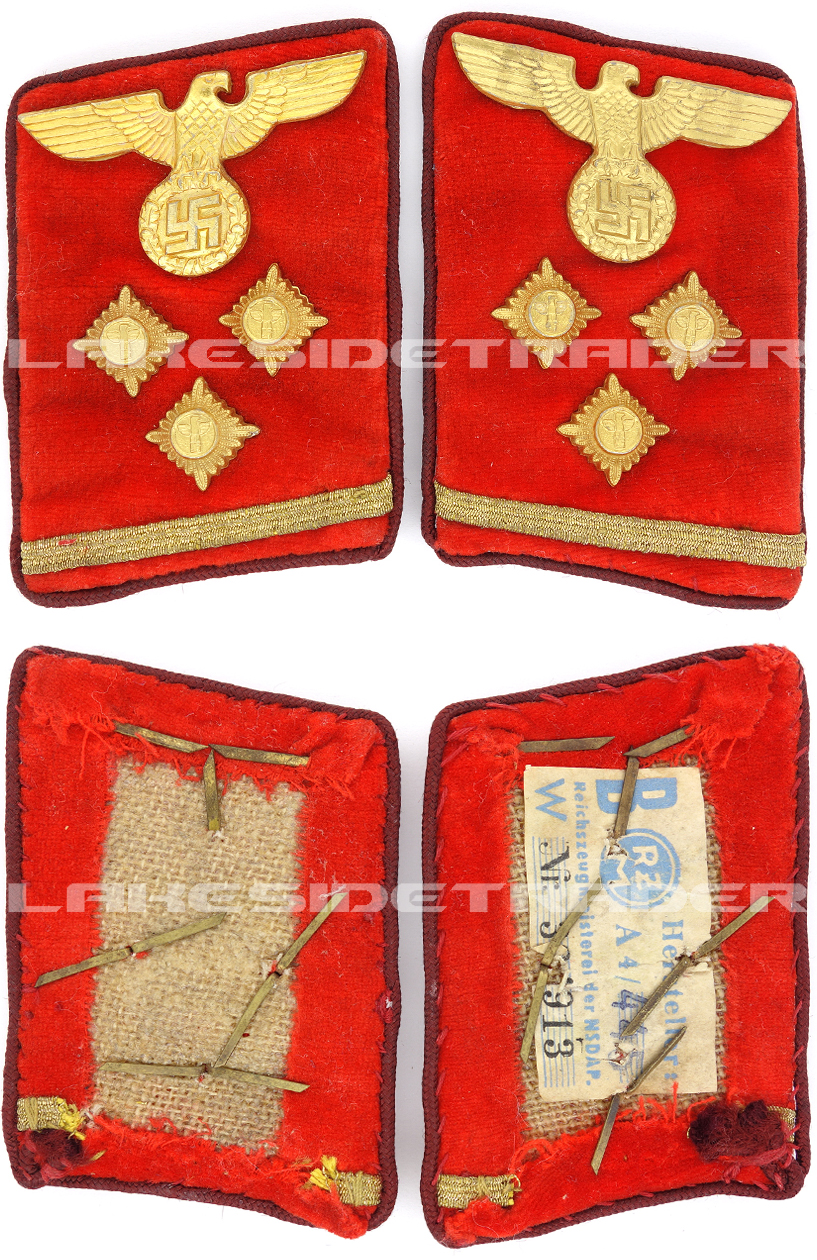 Tagged - NSDAP Gau Level OberEinsatzLeiter Collar Tabs