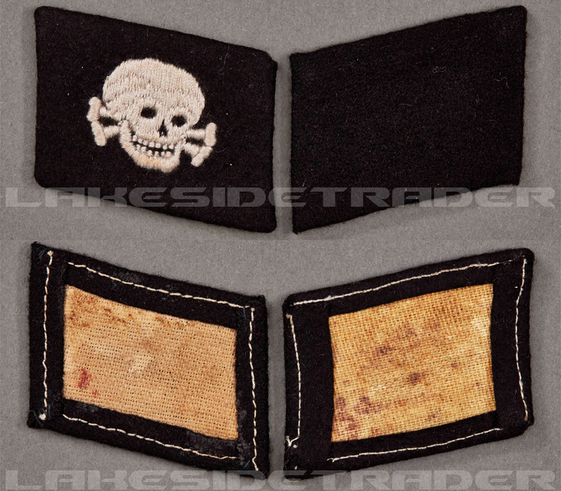 Matching Set of Totenkopf Collar Tabs
