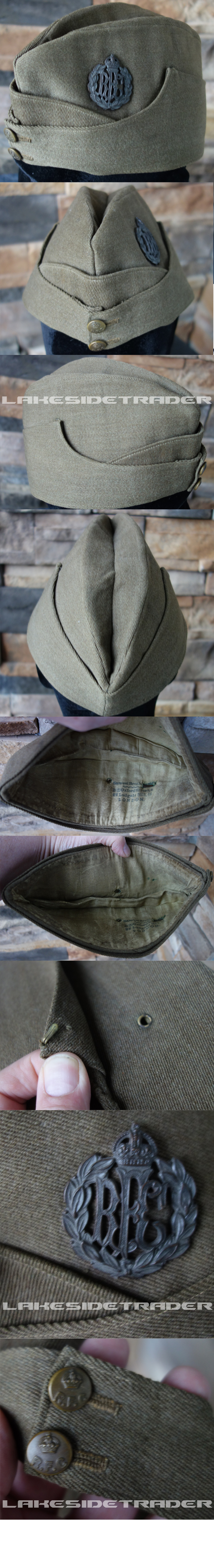 RFC WW1 Officers Khaki Side Cap