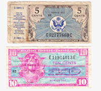 USA 5 & 10 cent Military Payment Certificates