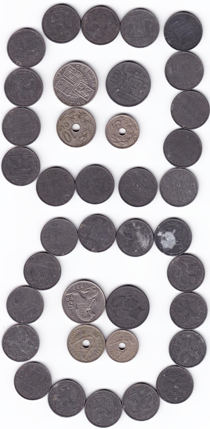 Belgium - 19pc Belgique Coin Grouping