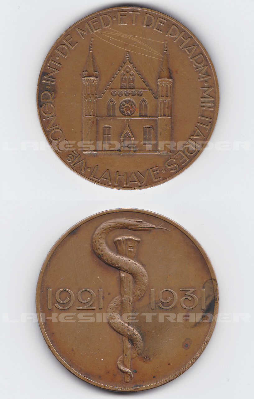 Netherlands Military Medical Portable Table Medal 1931
