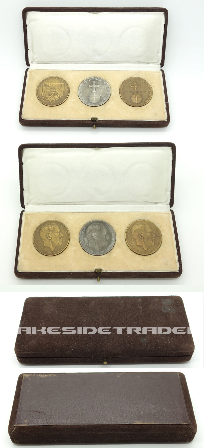 Cased Three Führer AH Coins