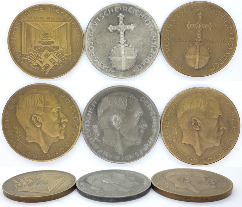 Cased Three Führer AH Coins