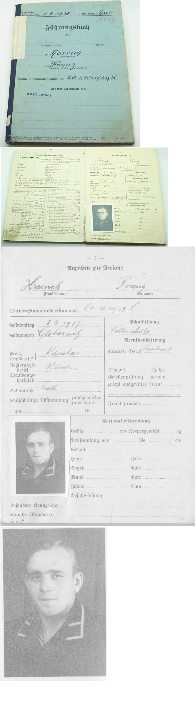 Fuhrungsbuch Service Record Franz Harrich