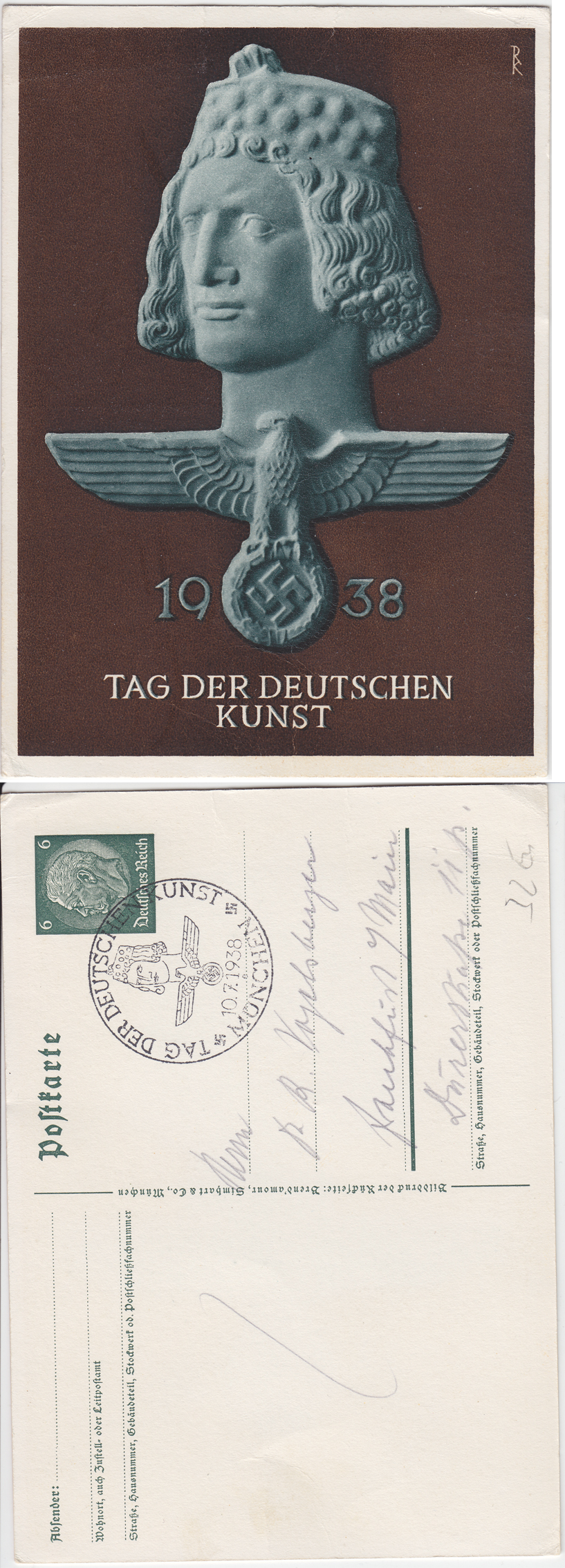 Tag Der Deutschen Kunst 1938 Postcard
