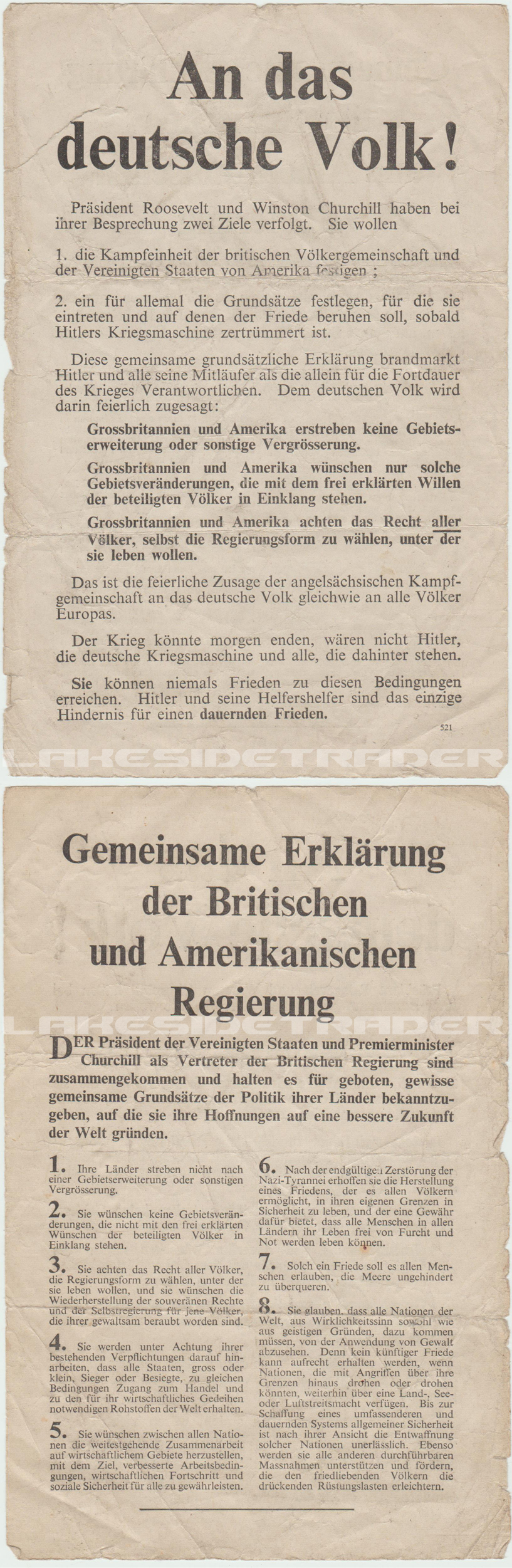 “An das deutsche Volk!”? Propaganda Leaflet