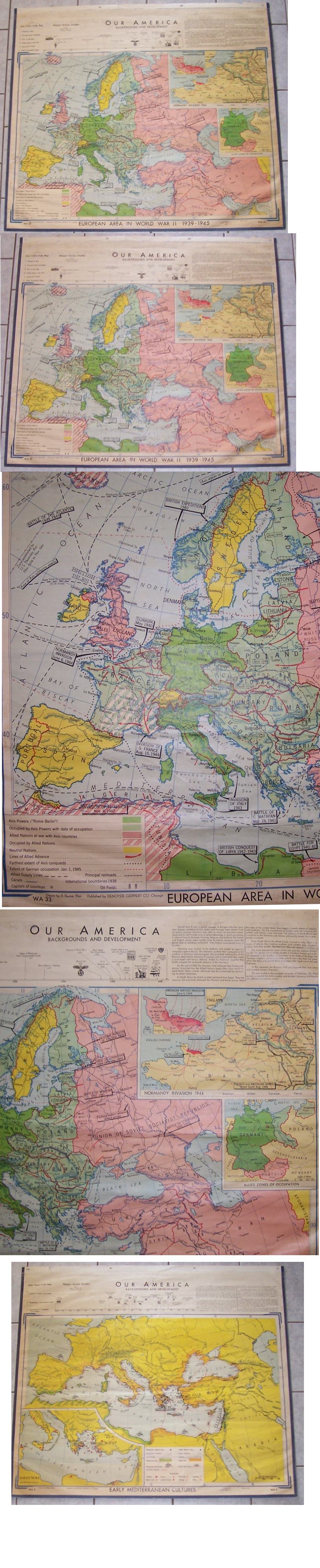 US School Study Map Of WWII Europe