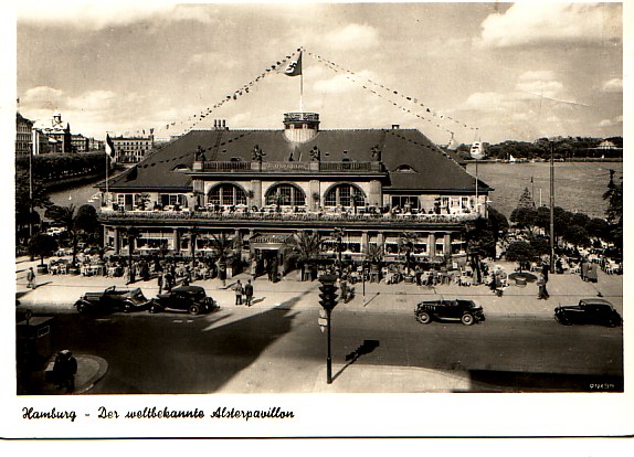 Hamburg - The world famous Alster Pavilion Postcard