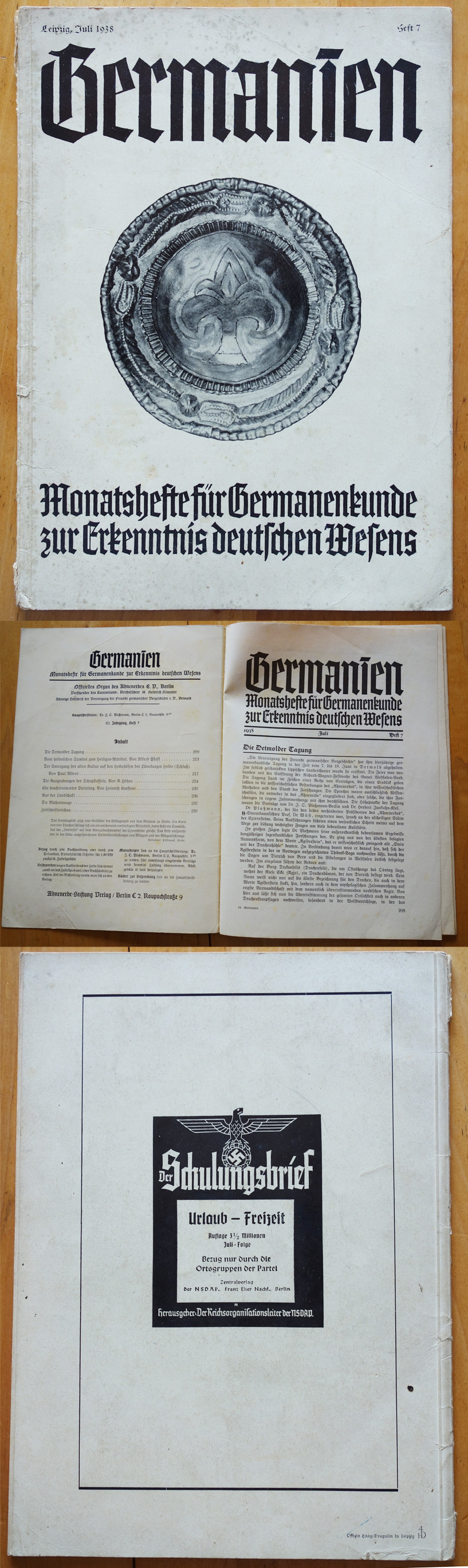 Booklet Germanien, July 1938, Issue 7