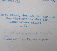Wartime Afrika Corps Document group General Ludwig Cruewell