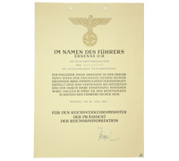Reichsbahn Appointment Document - Hugo Marquart 