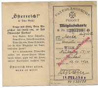 Early Patriotic Front member ID card