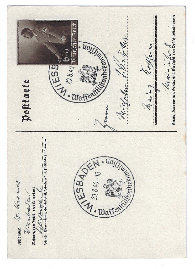 2nd Class Iron Cross Postcard 1939