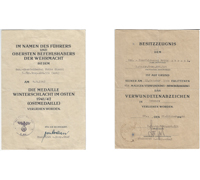 2 Award Documents to same guy, Eastern Front & BWB