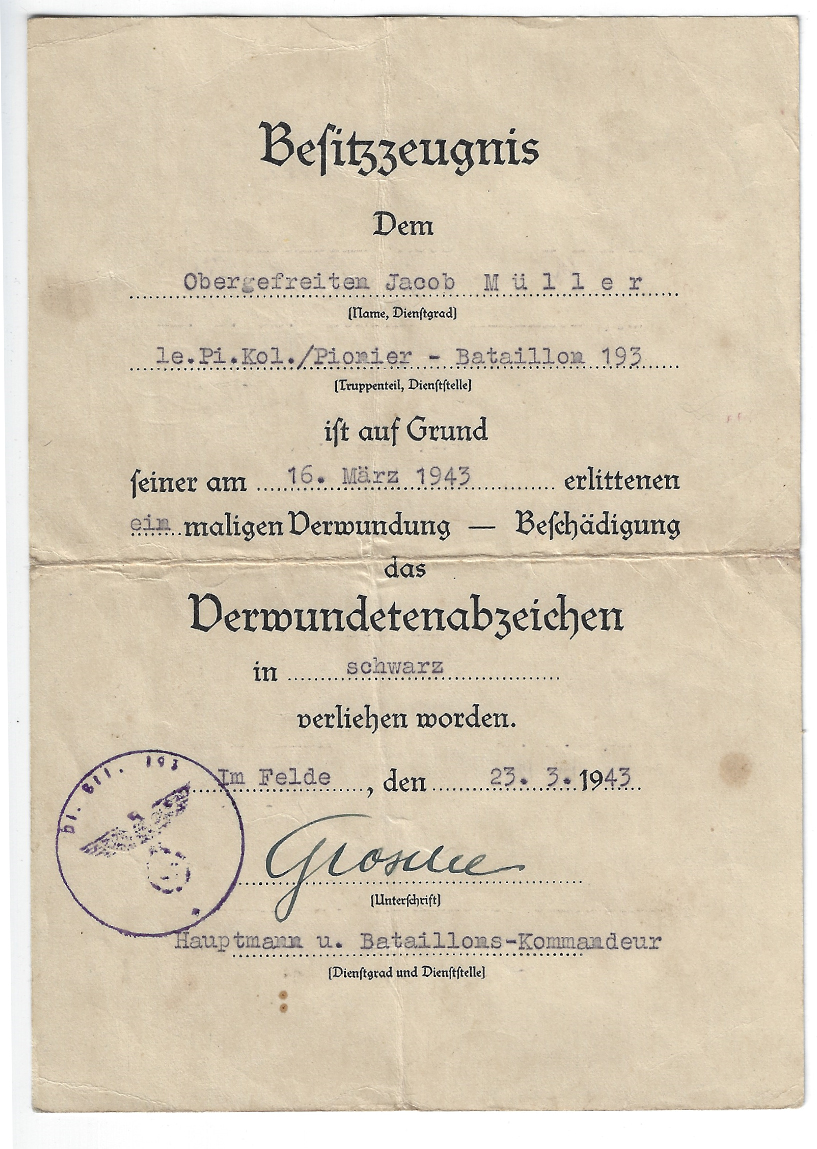 Black Wound Badge Document