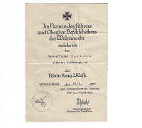 Iron Cross 2nd Class Document