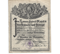 Imperial Black Wound Badge Document