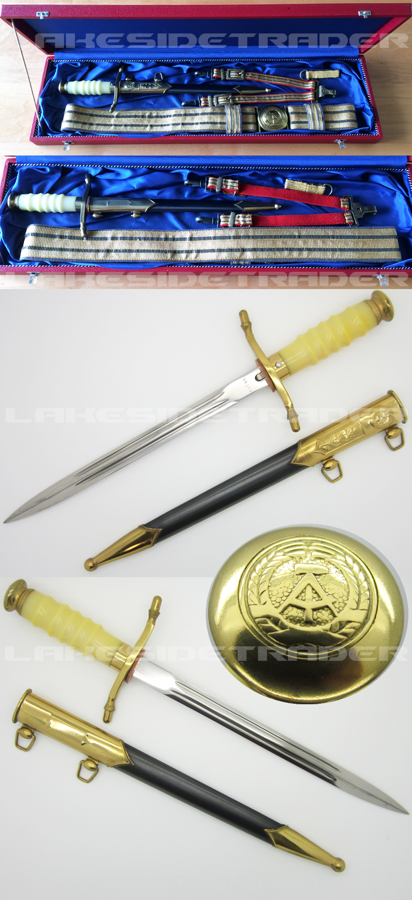 East German Army Generals Dagger w Belt & Accoutrements