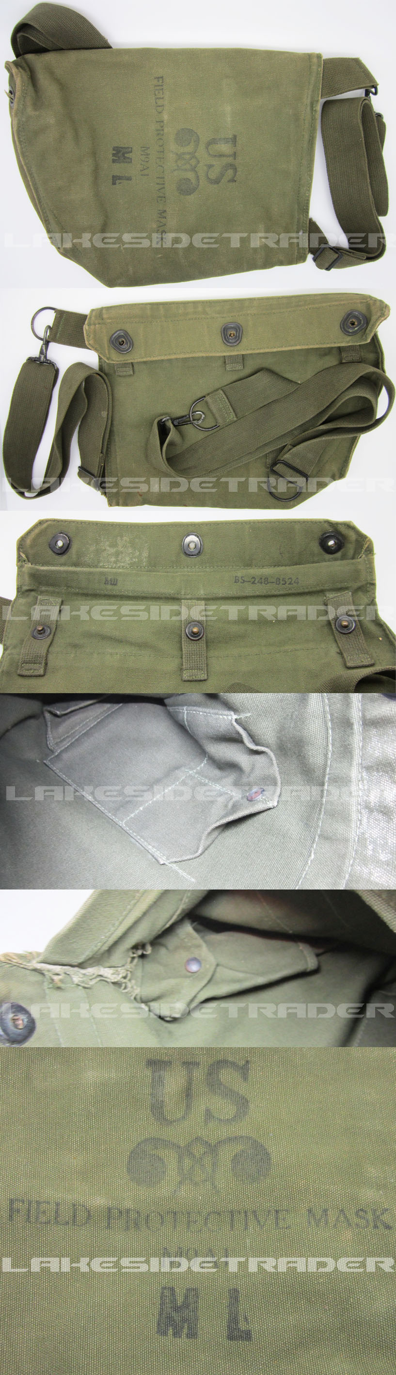 US M9A1 Field Protection Mask in Carry Bag w/Strap . FLU3649