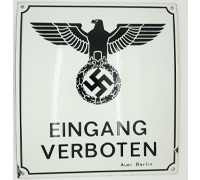 Reproduction - Eingang Verboten Enamel Sign