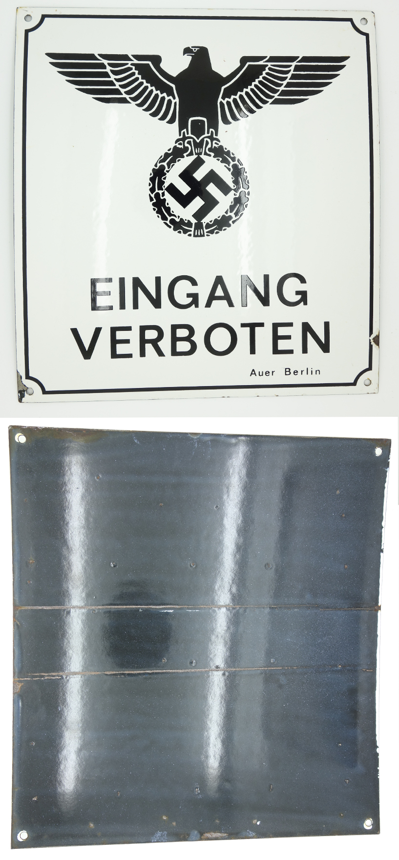 Reproduction - Eingang Verboten Enamel Sign