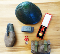 Lot of DDR Field Gear, Helmet, Awards
