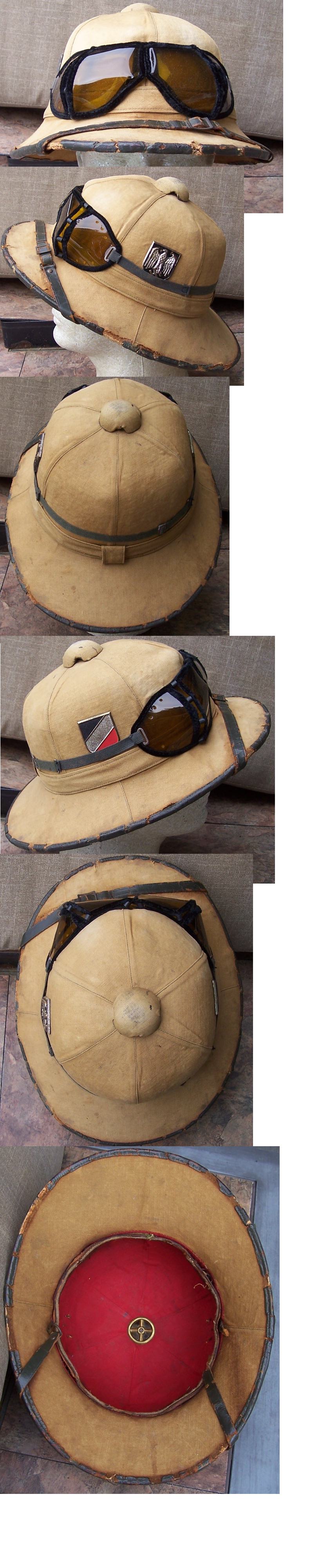 1st Pattern Pith Helmet with Goggles