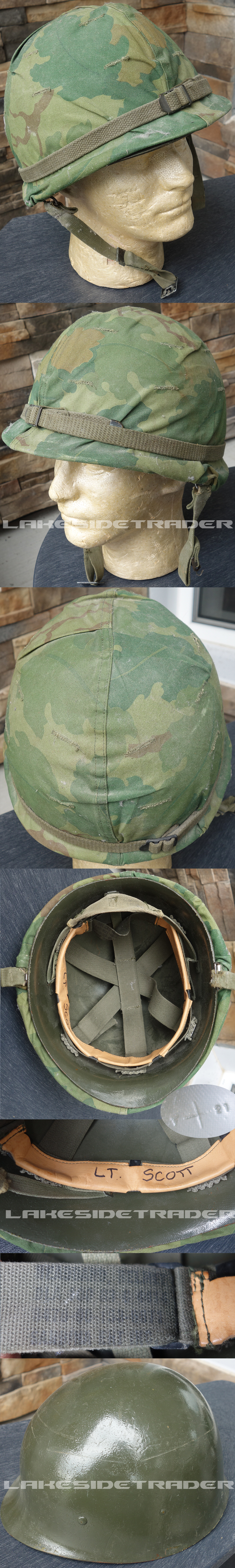 Vienam era US M1 Helmet with Camo Cover