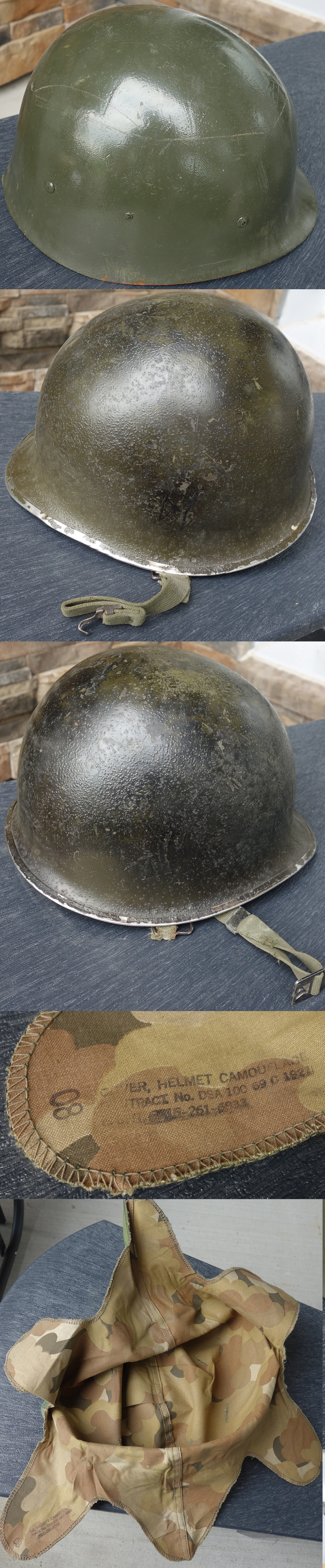 Vienam era US M1 Helmet with Camo Cover