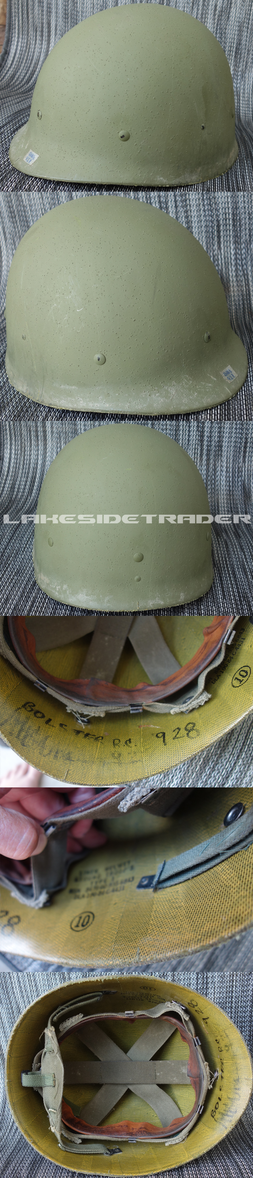 US M1 Combat Helmet w Camo Cover Vietnam Era