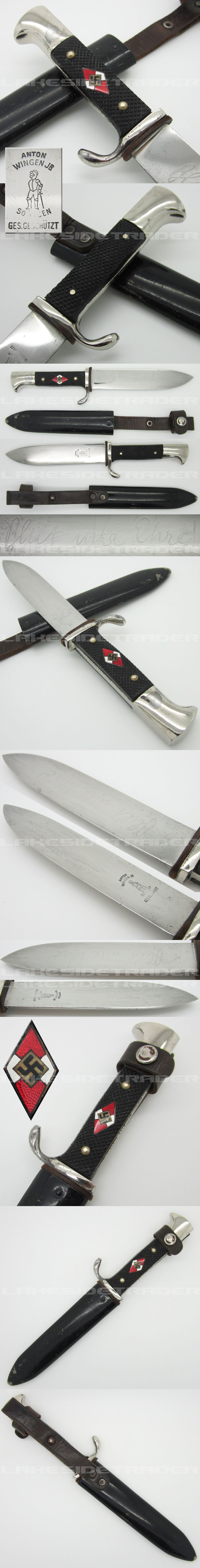 Early Hitler Youth Dagger by A. Wingen