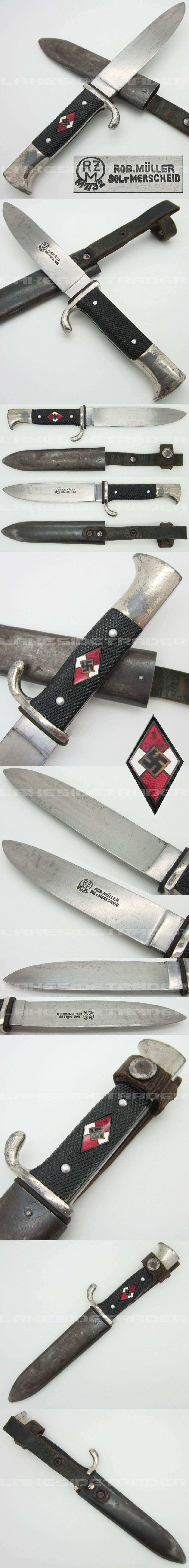 Transitional Hitler Youth Dagger by R. Müller